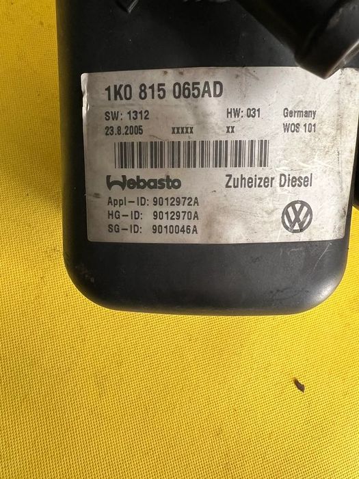 ogrzewanie postojowe webasto vw touran 1k0815065ad