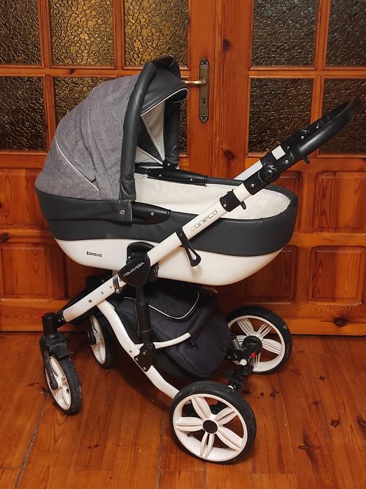 Coneco Primavera 3w1 biało szary gondola, spacerówka i nosidełko