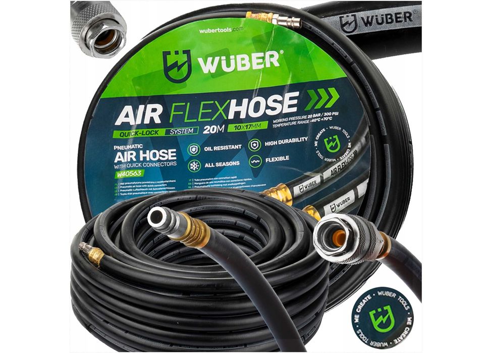 WĄŻ PNEUMATYCZNY GUMOWY do kompresora 10m 20m 6x13mm 10x17mm 2016