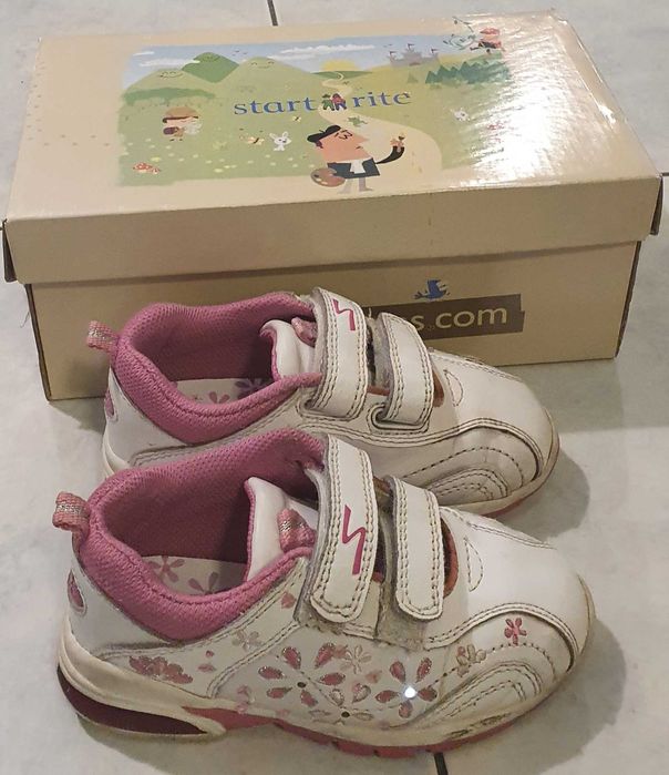 Buty dziewczęce sportowe adidasy 24 świecące wiosna rzep białe