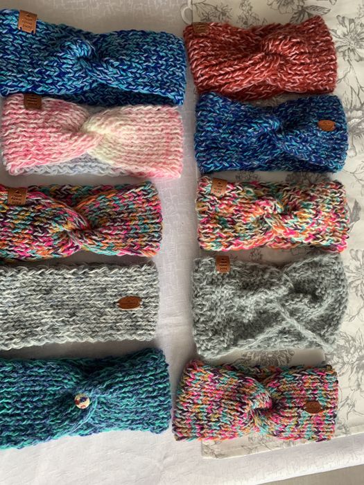 Opaska na głowę handmade robiona na drutach
