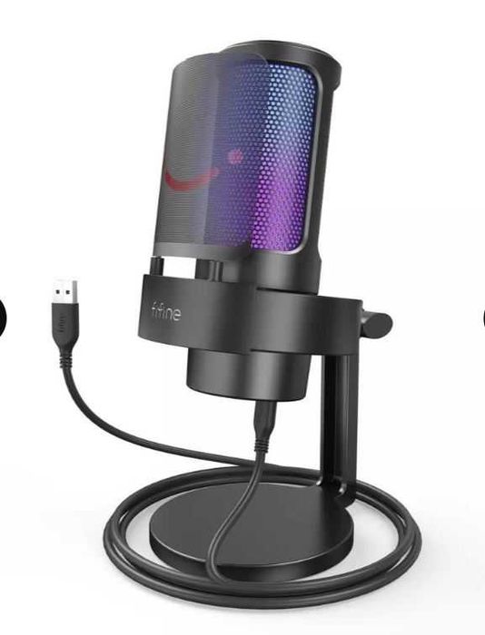 Конденсаторный Микрофон FIFINE A8 Black с RGB и POP фильтром