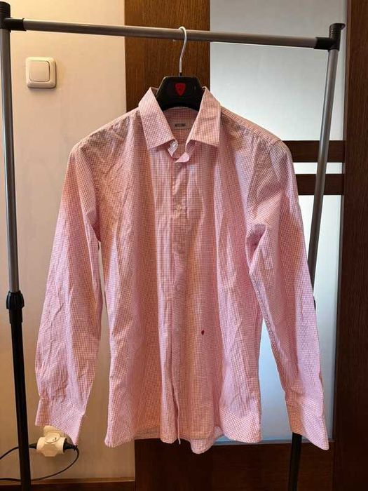 Koszula Moschino Small Heart Shirt Checked White Red 15.5/40 M