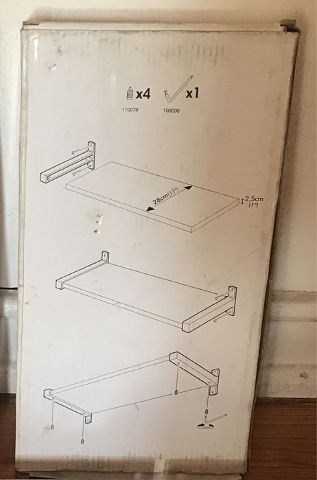 1 Par de Suportes Metálicos para Prateleiras do Ikea 30cm