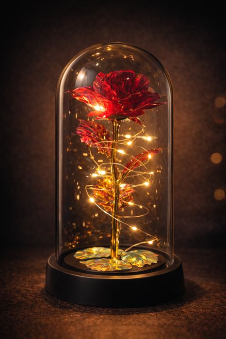 !Hit! róża led w szklanej kopule – prezent na dzień kobiet