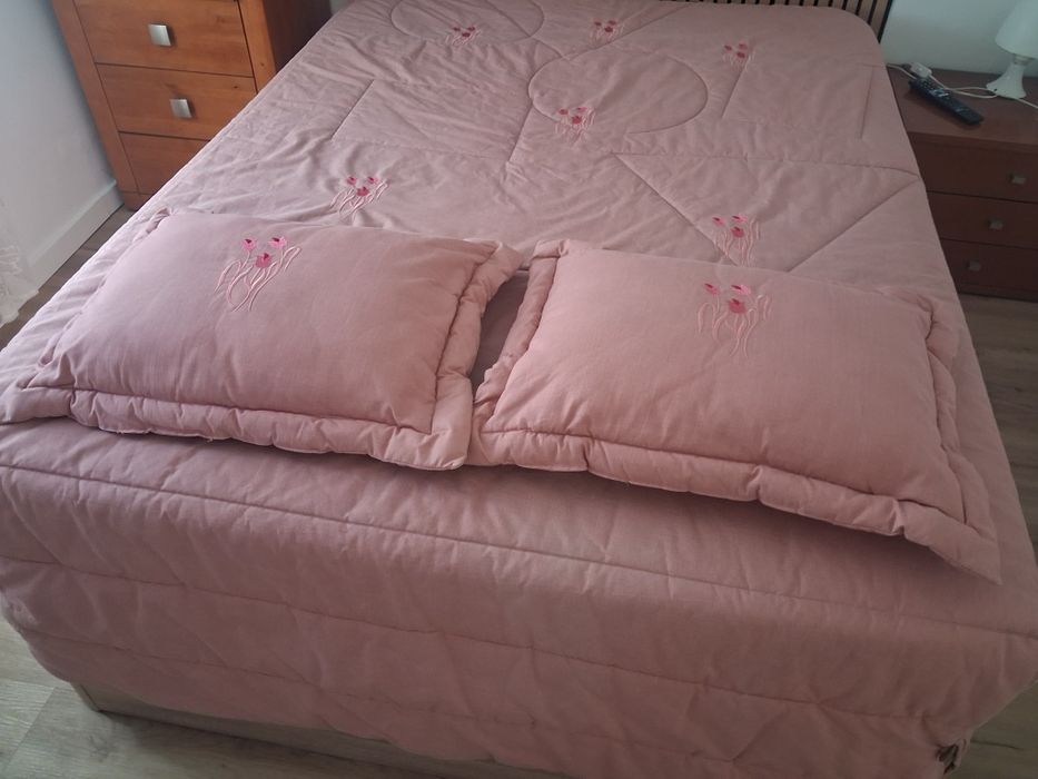 Colcha de casal rosa