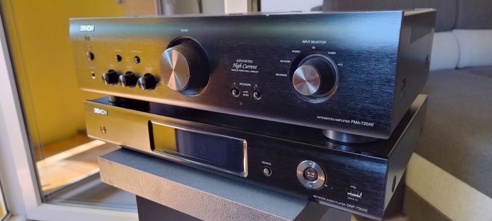 Denon  radio + wzmacniacz+ kolumny + stojaki