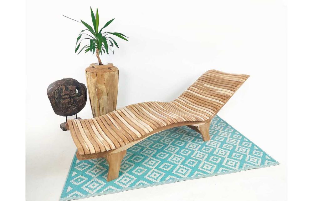 WYPRZEDAŻ POSEZONOWA SHEKINA Leżak ogrodowy profilowany, teak