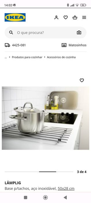 Base em aço inoxidável para tacho