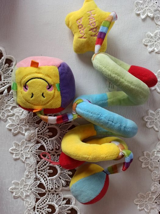 Pluszowy kolorowy wąż interaktywny, do wózka, nosidełka