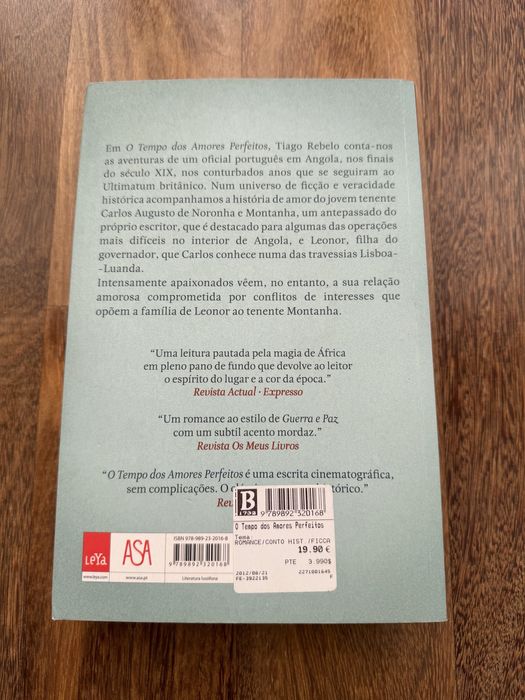 Livro “O Tempo dos Amores Perfeitos” de Tiago Rebelo