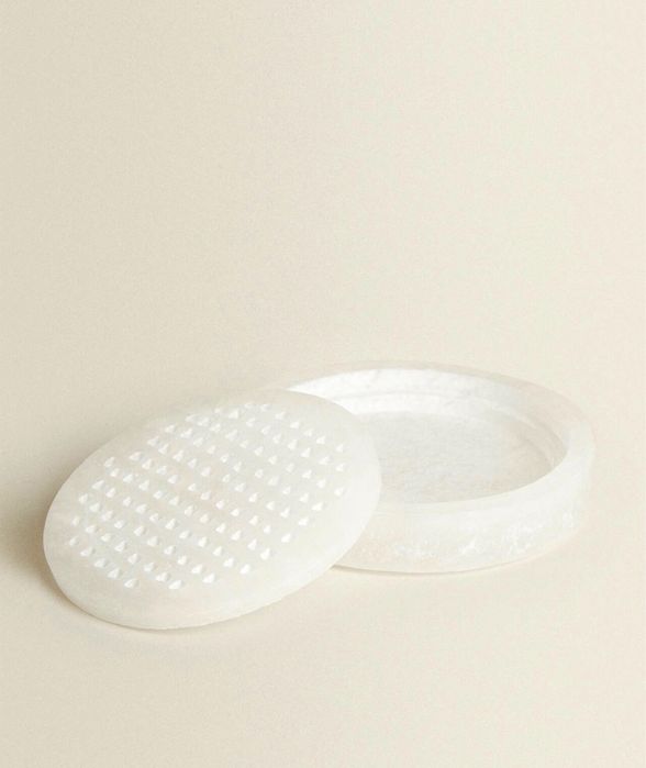 Saboneteira Alabastro Branco Perfurada Zara Home NOVO