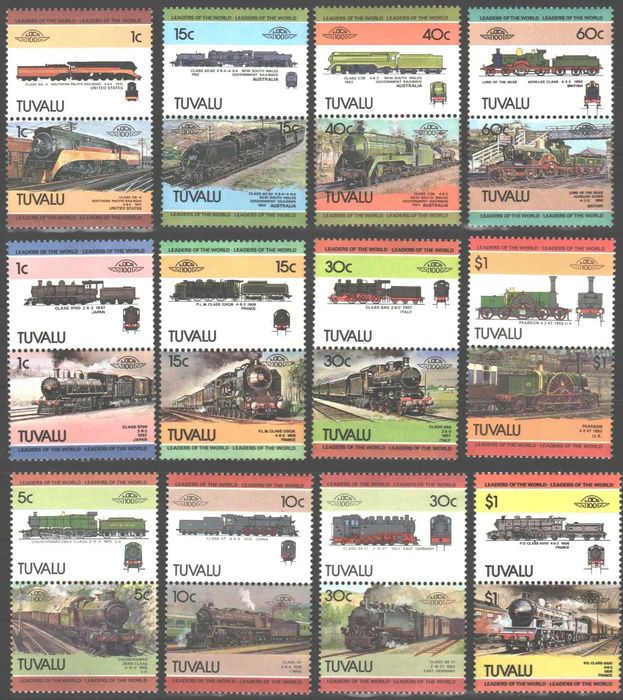 Tuwalu 1984-85. MNH F/VF. Locomotywy T-2277