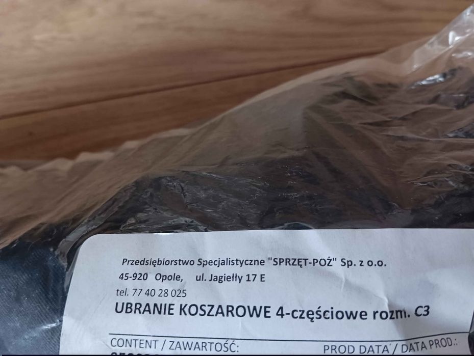 Ubranie koszarowe strażaka 4 częściowe rozmiar c3