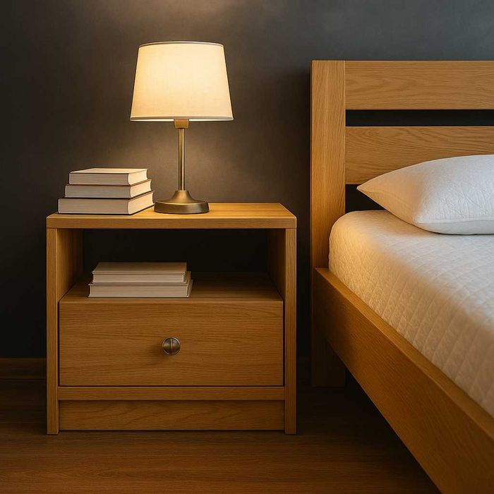 Szafka Nocna Dębowa, Szuflada, Loft, Lite Drewno.