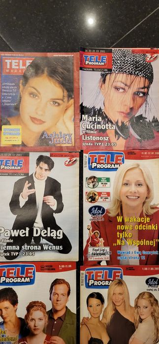 Kolekcja magazynów Tele Program – zestaw okładek aktorskich, lata 2000