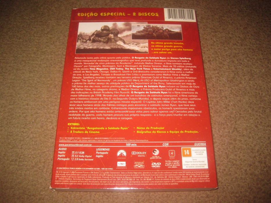 "O Resgate do Soldado Ryan" Tom Hanks/Edição Especial 2 DVDs/Slidepack