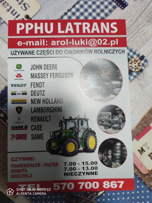 Częśći Renault Temis 610, skrzynia biegów Tractonic, rewers hydraulicz