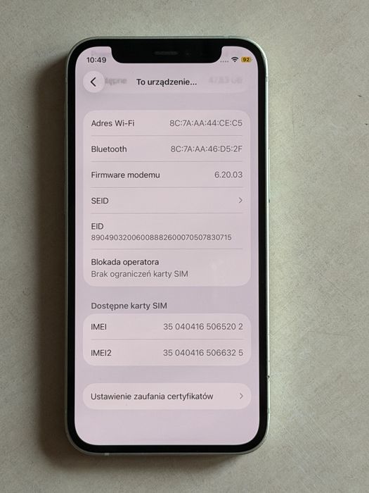 iPhone 12 mini Green, bez blokad, bateria 85%