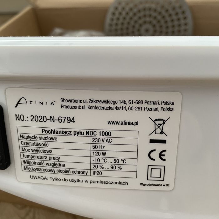 Pochłaniacz pyłu Afinia 1000