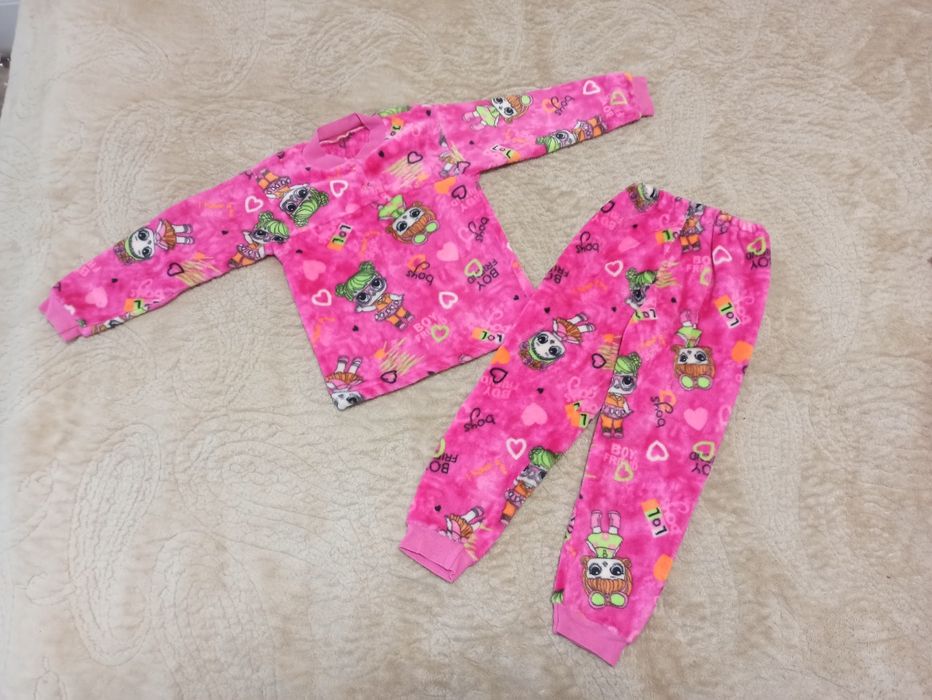 Піжама 4-5 LOL тепла махрова флісова пухнаста меховая зимняя зимова