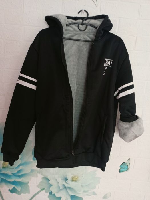 Зимний мужской теплый спортивный костюм с мехом