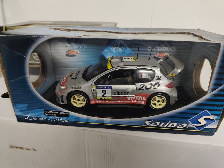 1/18 Peugeot 206 rally WRC sólido carro coleção miniatura
