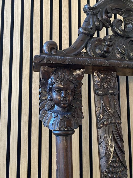 Duzy fotel / tron - barok - bogato rzeźbiony - Piękny stan - unikat