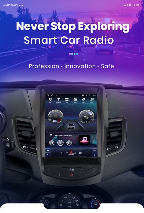 Rádio Ford fiesta 9,7 Polegadas 2009-16 Carplay GPS wifi Bluetooth