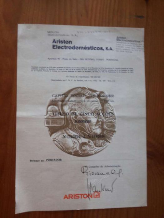 Acções antigas da Ariston