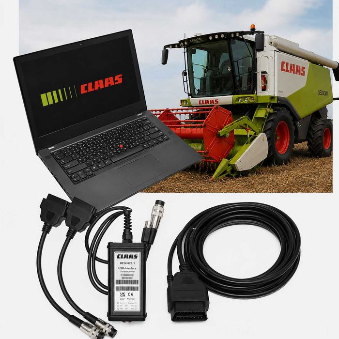 ZESTAW DIAGNOSTYCZNY Z Laptopem Claas CAN USB Maszyny Rolnicze Serwisówka ASO Ciągniki Kombajny Sieczkarnie Prasy Najlepsza Cena