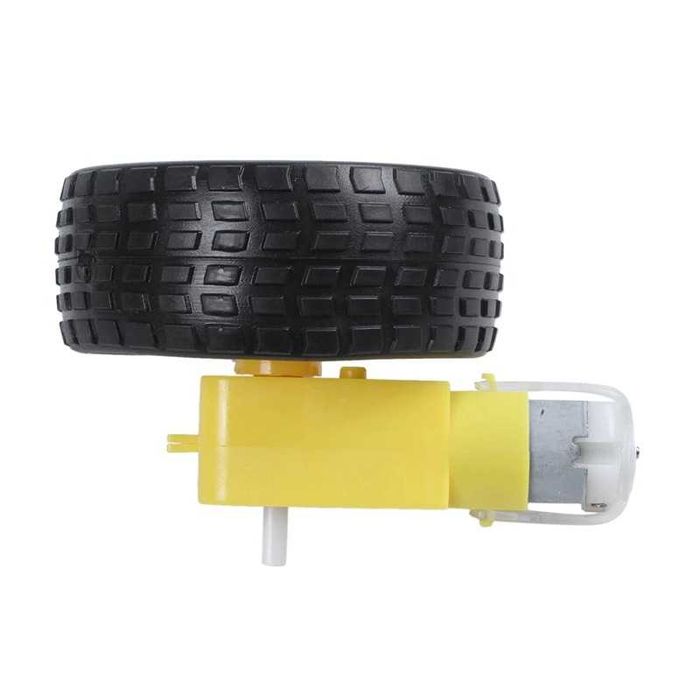 Kit Motor DC 3-6V + Roda 65mm - 4 unidades