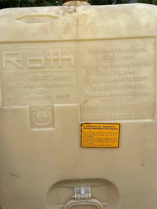 Zbiornik 1000 l na szambo, kompost, oczko wodne, deszczówkę, paliwo