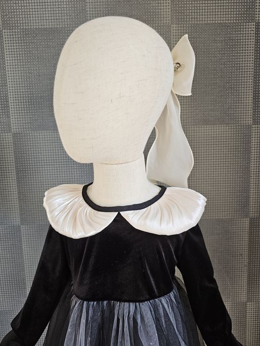 Пишна дитяча чорна оксамитова класична сукня детское платье чёрное