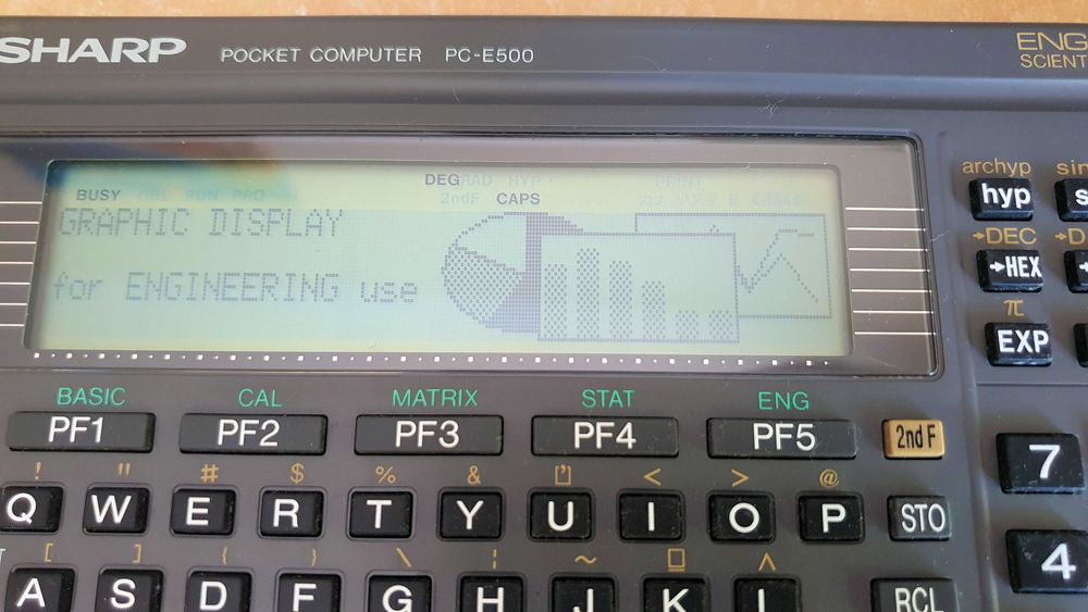 Calculadora científica tipo computador de bolso, SHARP PC-E500505387081595637762