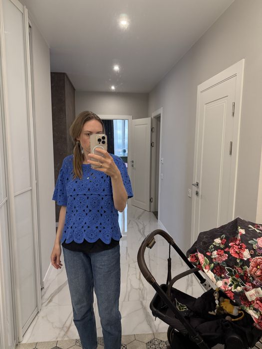 Футболка блуза  кроше Л Zara