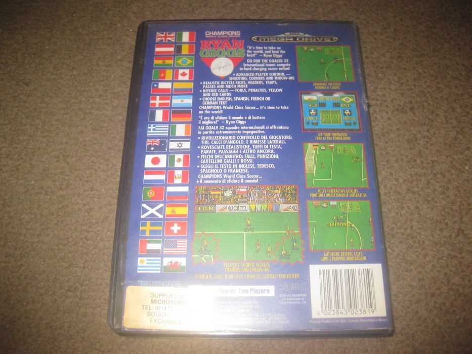 Jogo "Champions World Class Soccer Ryan Giggs" para Sega Mega Drive