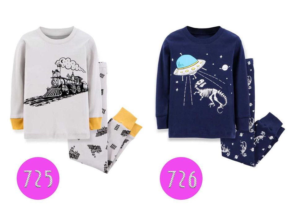 Піжами дитячі на хлопчика від 1-9 років. Модні малюнки. 12 моделей