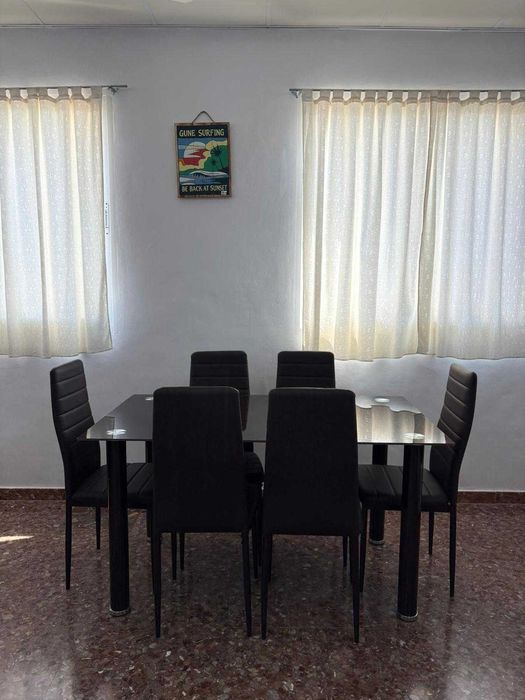Novo conjunto de mesa de vidro + 6 cadeiras pretas
