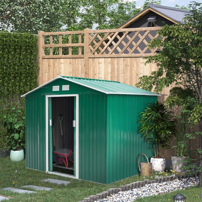 Abrigo de Jardim em Aço Galvanizado 277x195x192 cm | Entrega Grátis