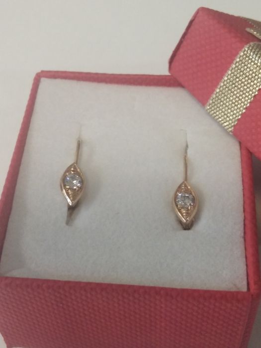 Złote kolczyki z cyrkoniami złoto 583