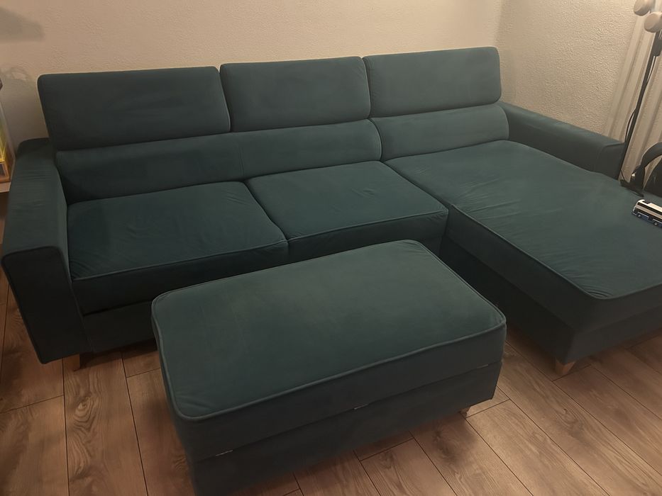 Naroznik regulowane zaglowki welur nozki pufa