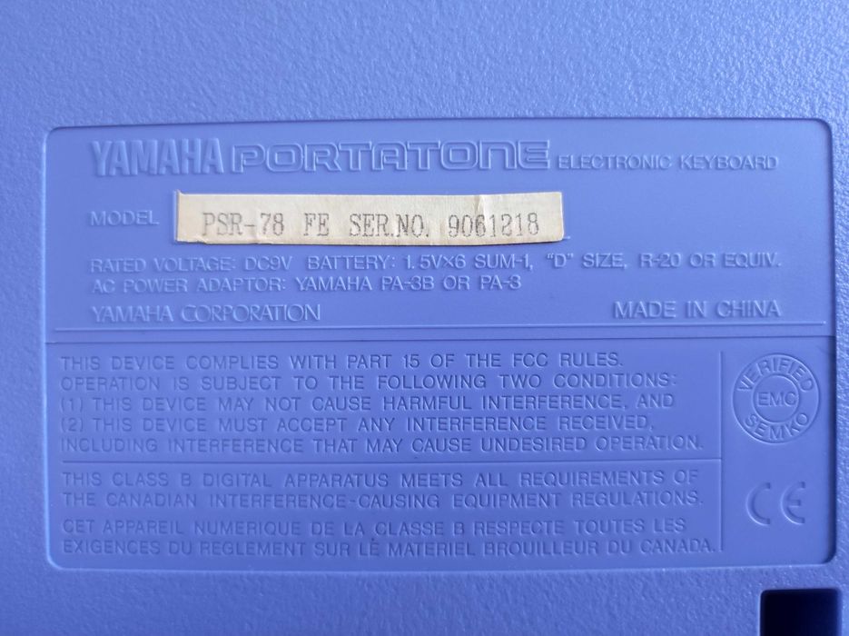 синтезатор Yamaha PSR-78