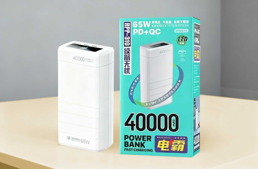 Повербанк 40000 mah 65w, прочный корпус, высокая емкость, для ноутбука