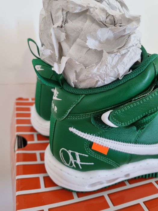 Nike Air Force 1 Mid SP x Off-White Pine Green 2022 – Edição Limitada – Novo/Nunca Usado