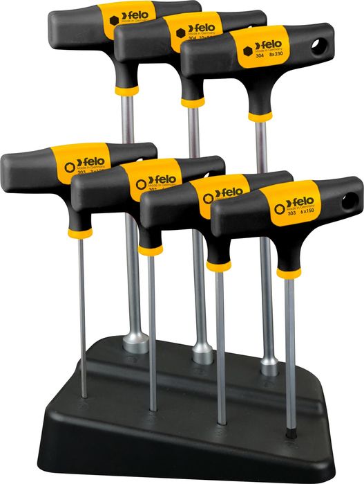 Набір ключів Т подібних шестигранних викруток та головок Felo  7шт