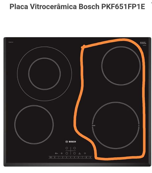 Placa Vitroceramica Bosch usada (PKF651E01E/02)