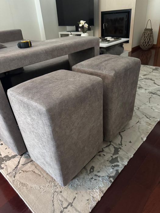 Sofá 3 lugares com chaise longe