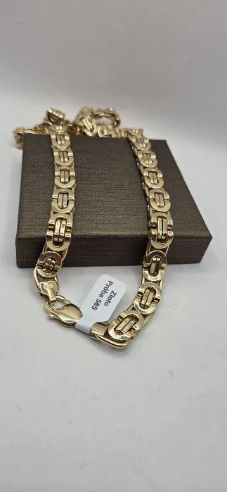 Łancuch złoty wzor Bizantyjski pr 585 14K Kozak 1cm!