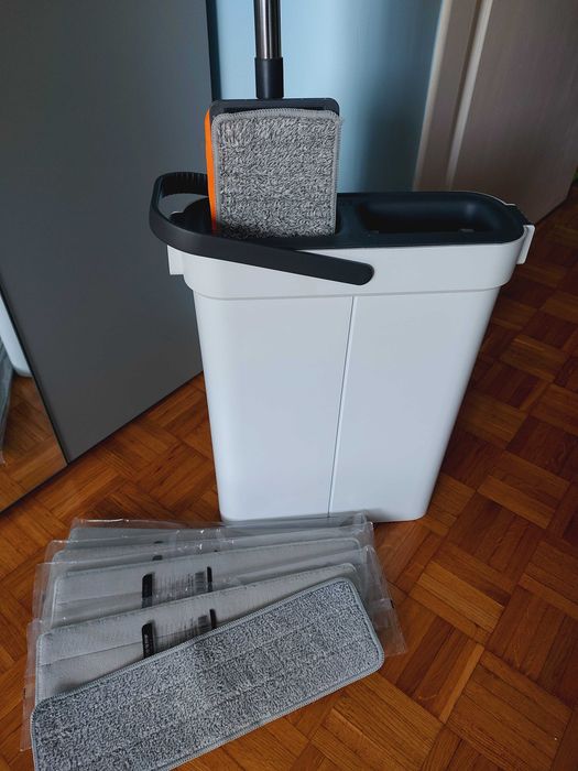 Mop dwa pojemniki na wodę, zestaw szmatek